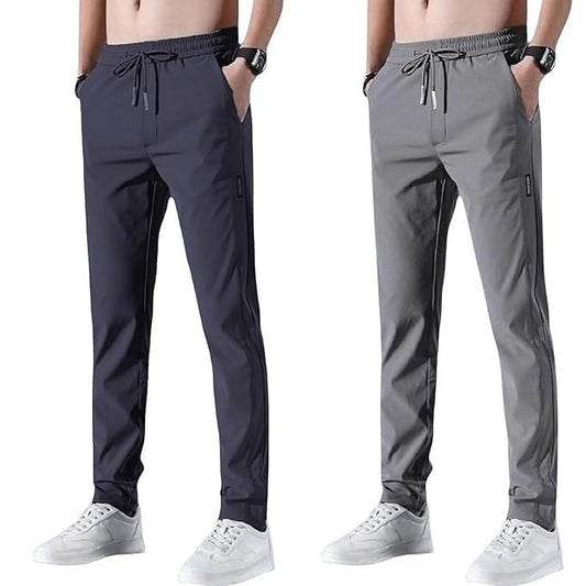PREMIUM MEN'S HIGH STRETCH SKINNY LYCRA PANTS(Black & Gray)Buy1 Get 1 Free